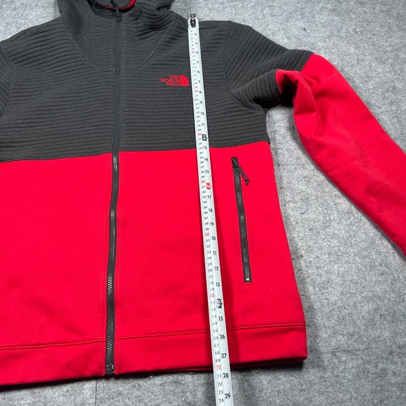 The North Face Hoodie Mens Large Red Grey Full Zip Colorblock Activewear - Picture 6 of 16